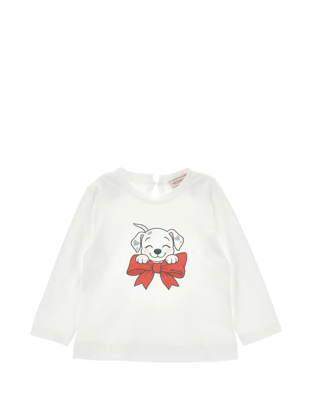 Monnalisa T-shirt con stampa grafica e maniche lunghe - Bianco