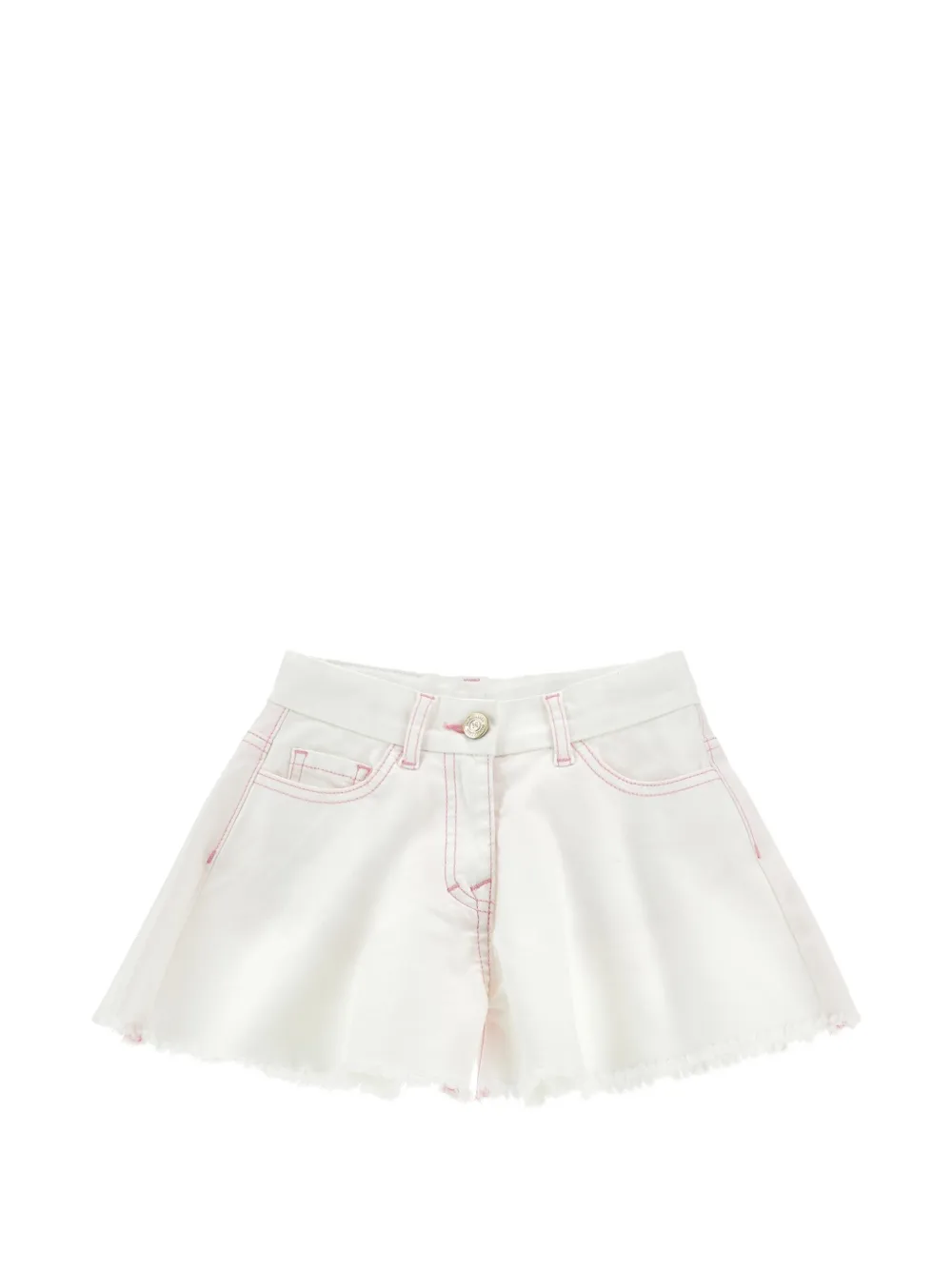 Monnalisa Ungesäumte Shorts mit Stickerei - Weiß