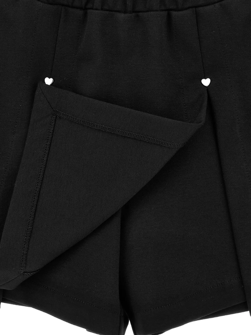 Monnalisa Geplooide shorts verfraaid met hart Zwart