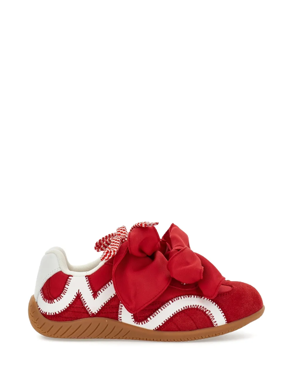 Monnalisa bow-detail panelled sneakers - Rosso