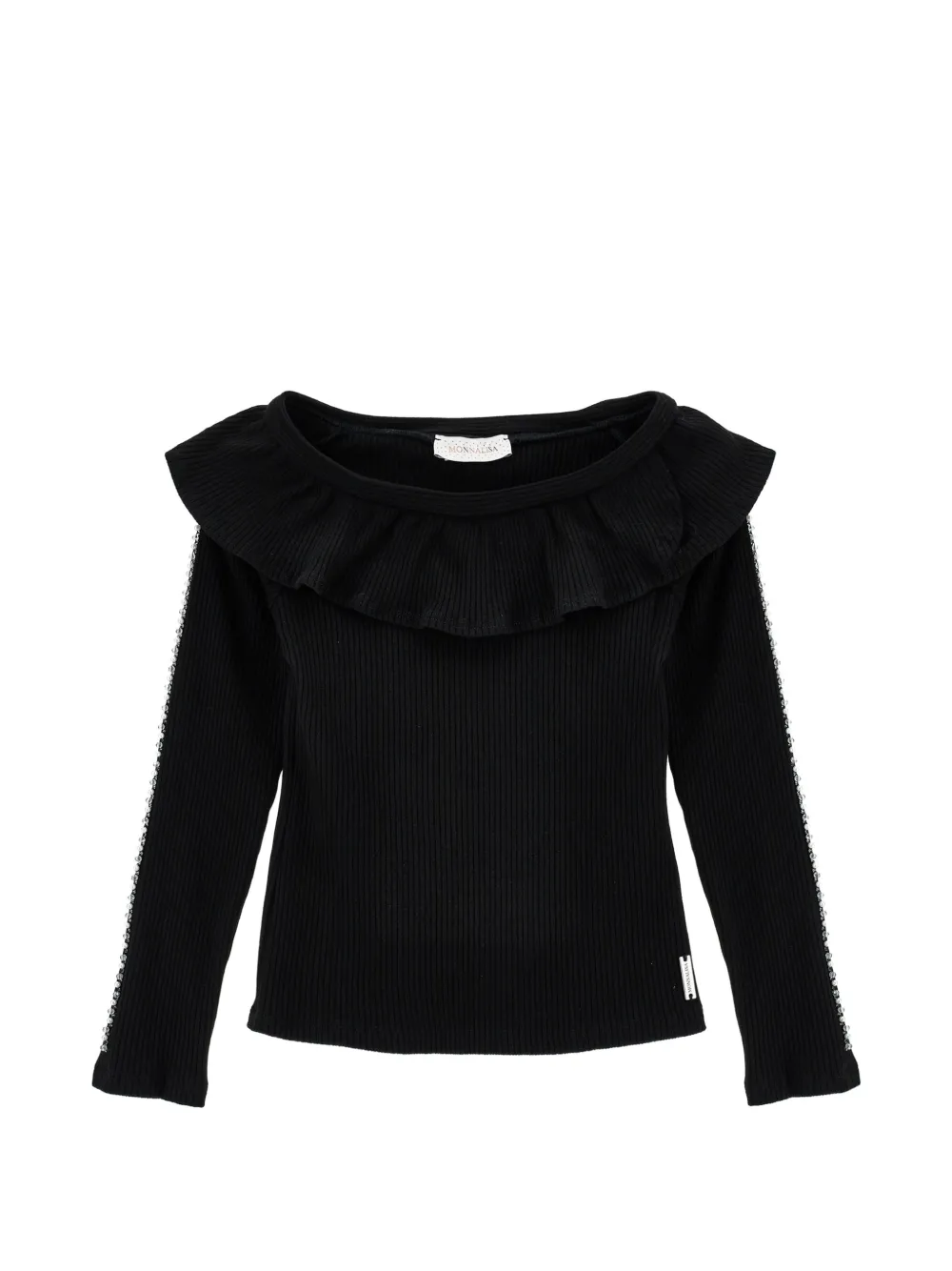 Monnalisa Top con ruches - Nero