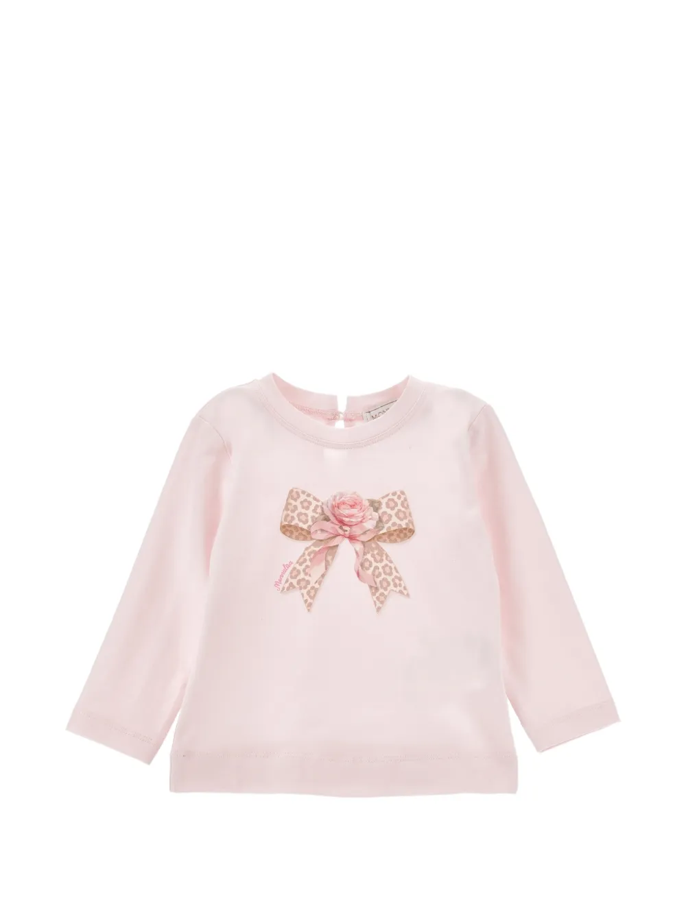 Monnalisa bow-print T-shirt - Rosa
