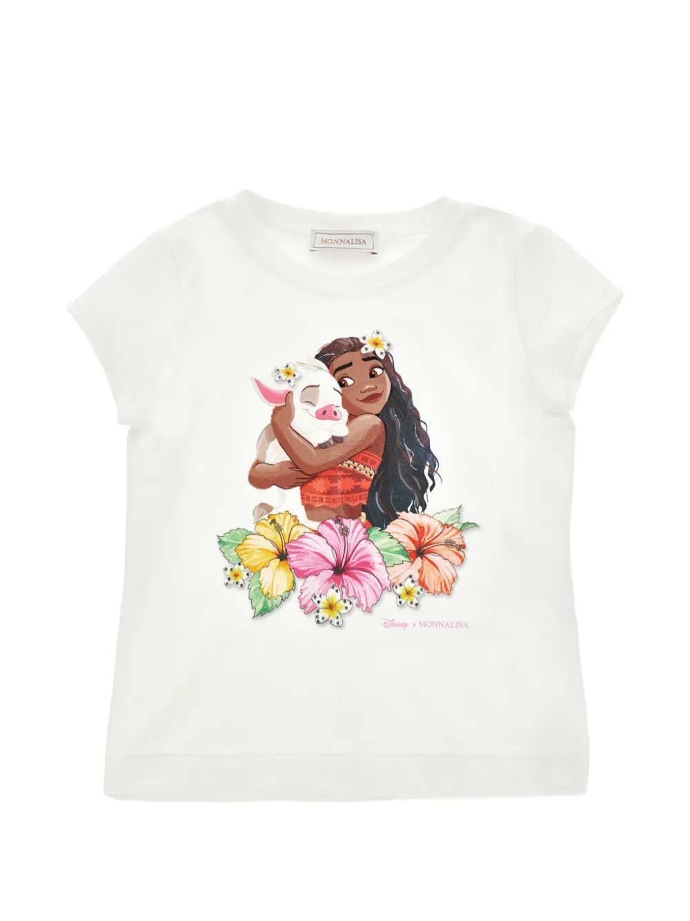 Monnalisa Disney Moana-print T-shirt - Bianco
