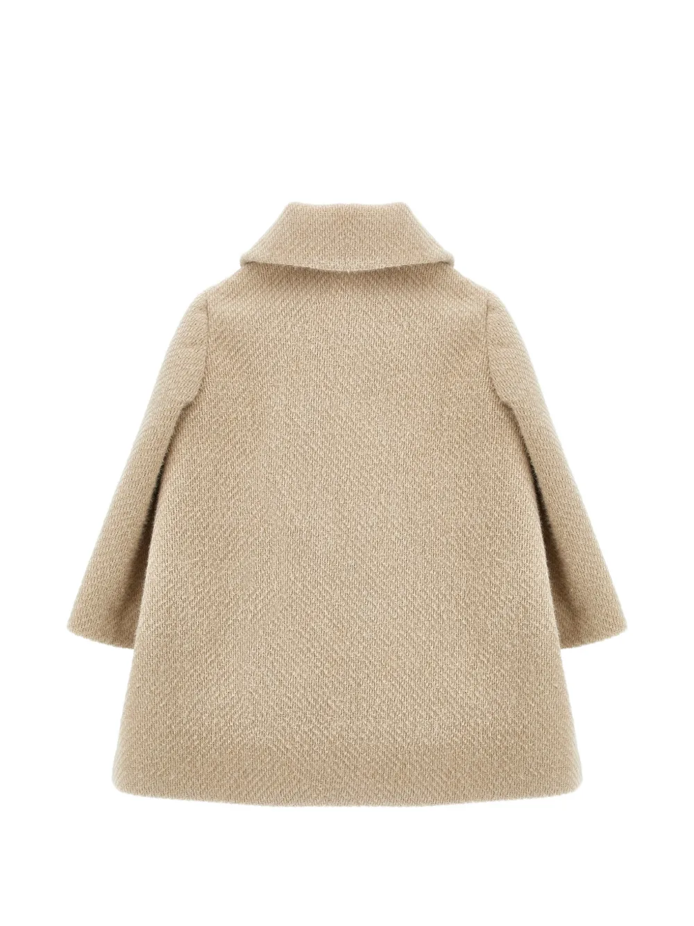 Monnalisa Jas met Peter Pan-kraag en dubbele rij knopen Beige
