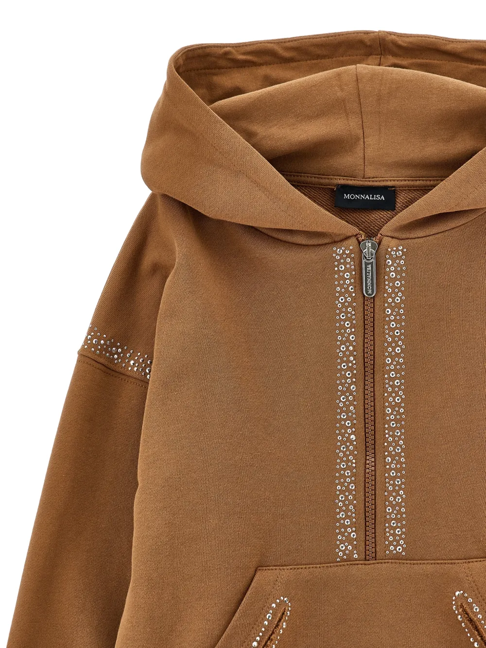 Monnalisa Hoodie verfraaid met stras Bruin