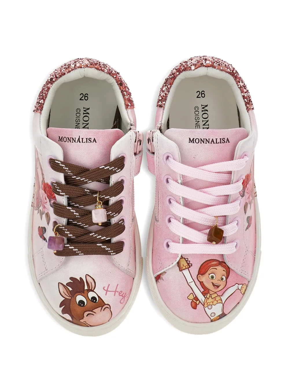 Monnalisa Sneakers met glitterdetail en print Roze