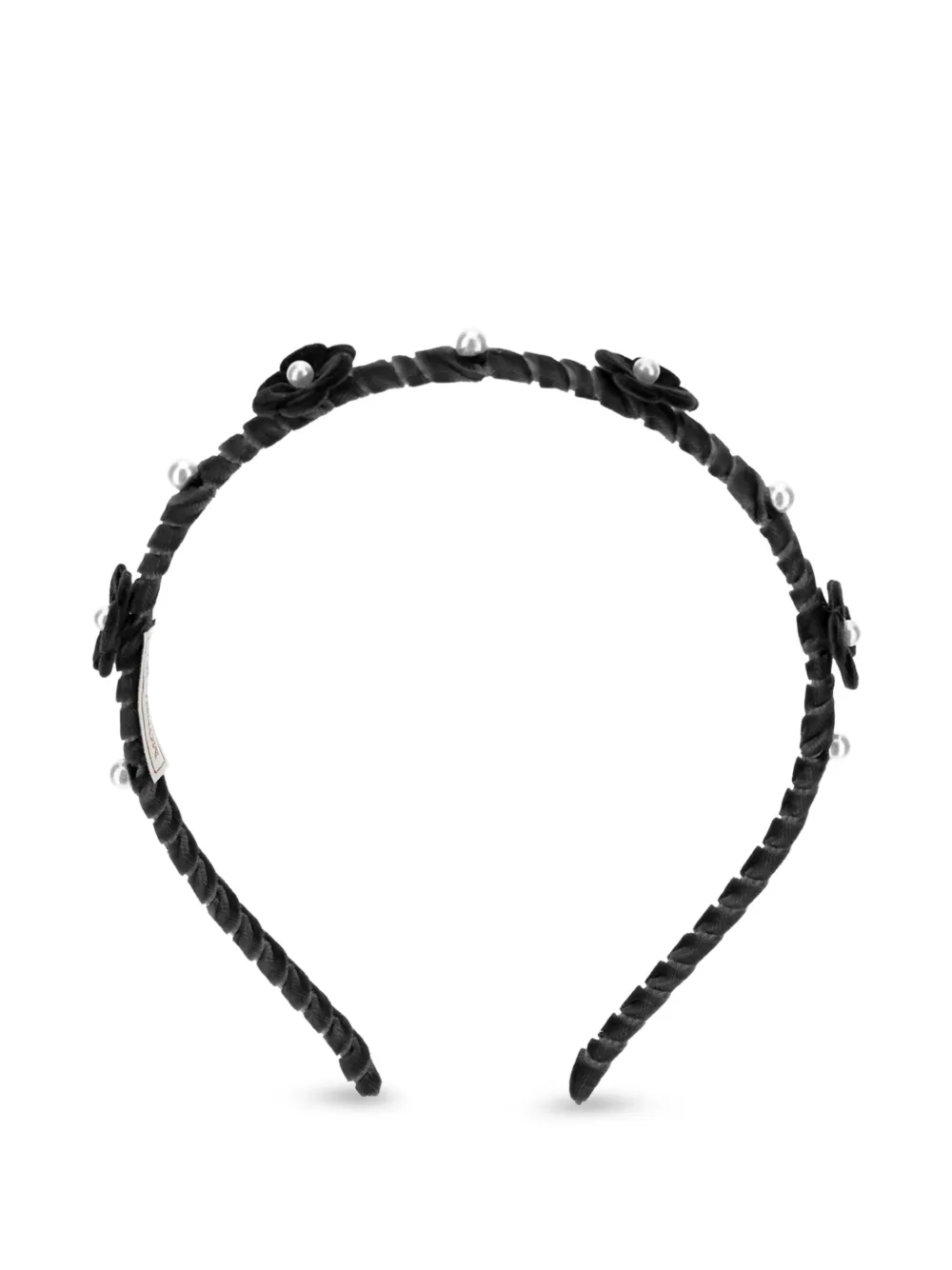 Monnalisa Cerchietto con applicazione a fiori - Nero