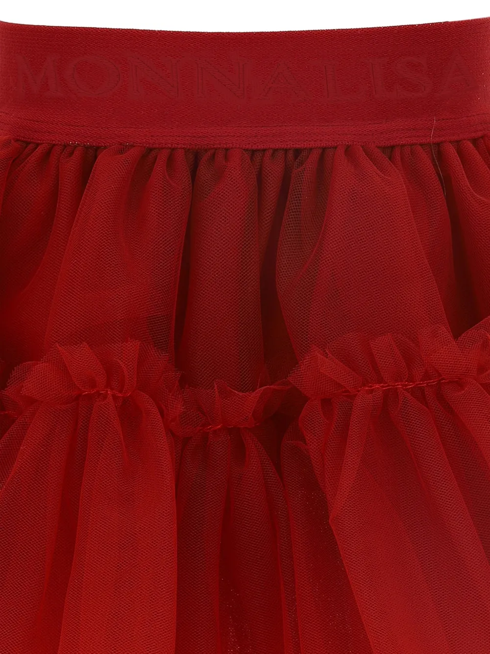 Monnalisa Tulen rok met ruches Rood