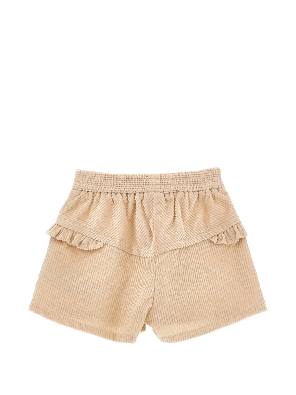 Monnalisa Ribfluwelen shorts met ruches Beige