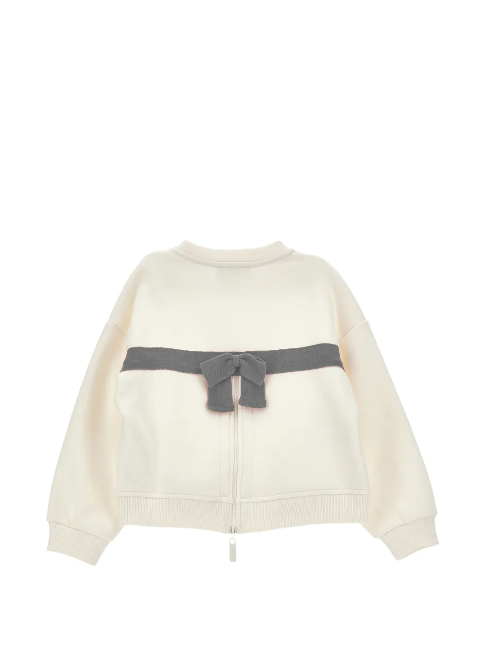 Monnalisa Trui met teddybeerprint en strikdetail Beige