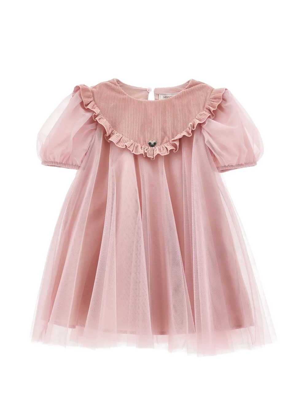 Monnalisa ruffled tulle-panel dress - Rosa