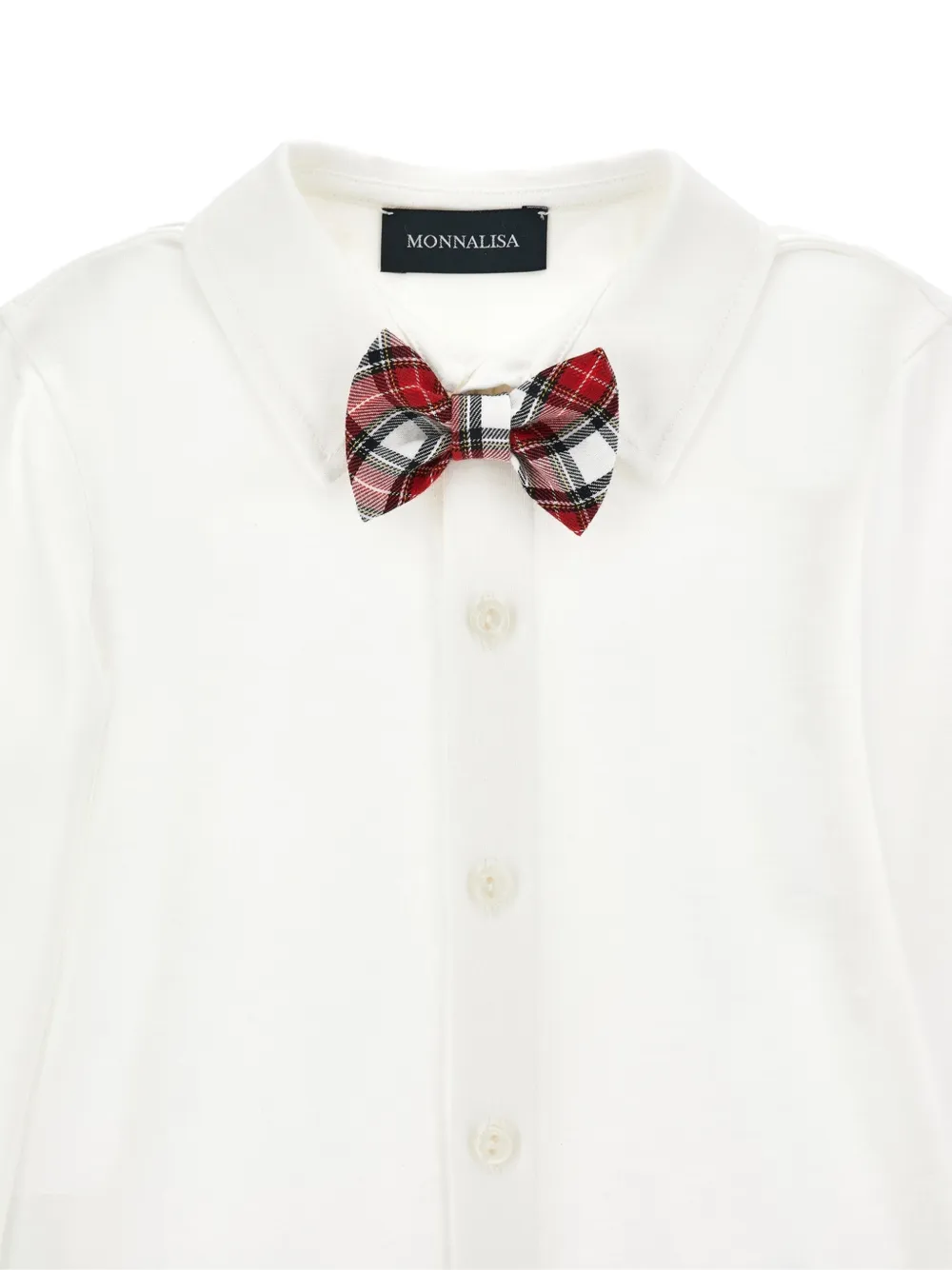 Monnalisa Shirt met lange mouwen en strik Wit