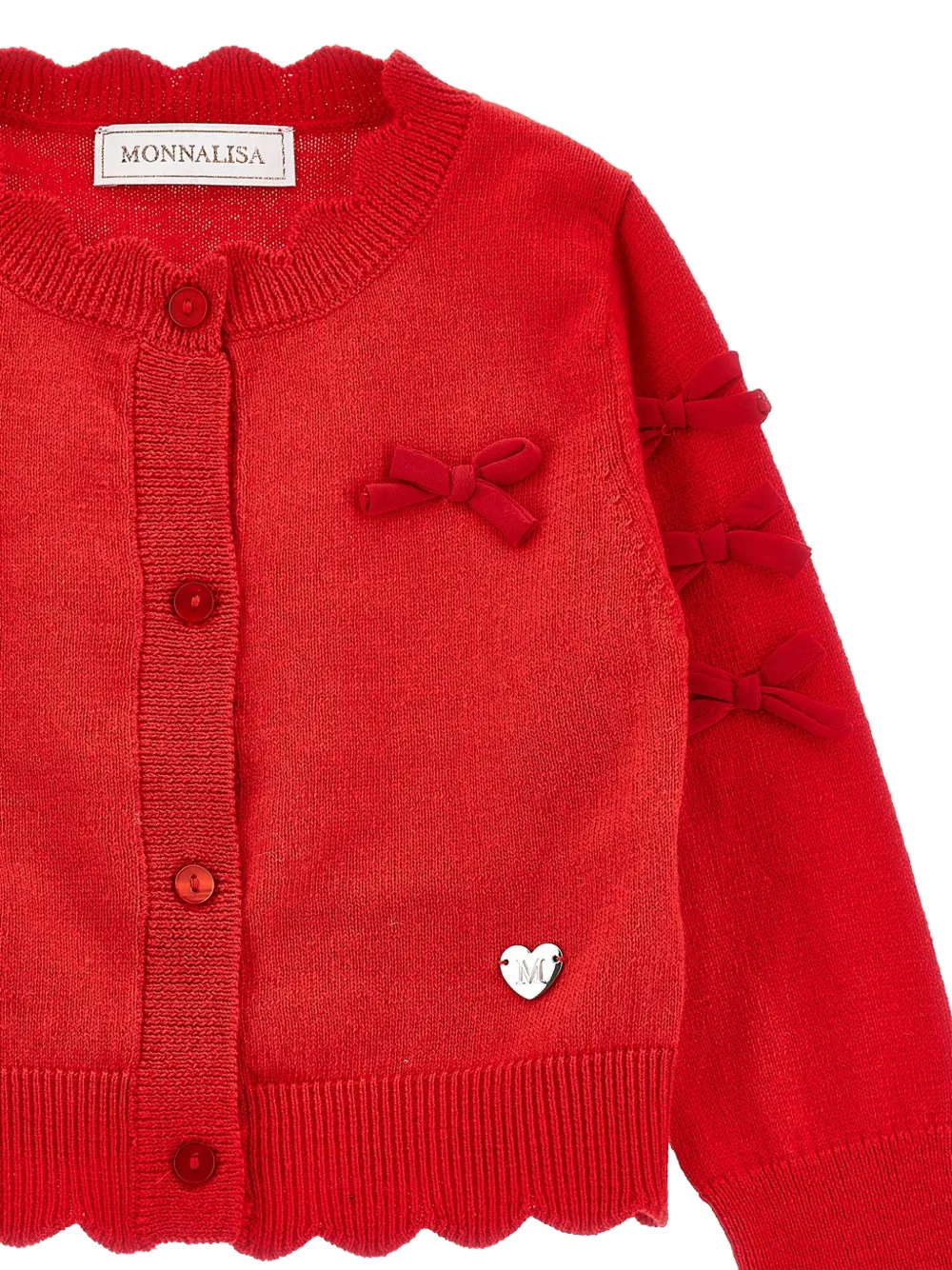 Monnalisa Vest verfraaid met strik Rood