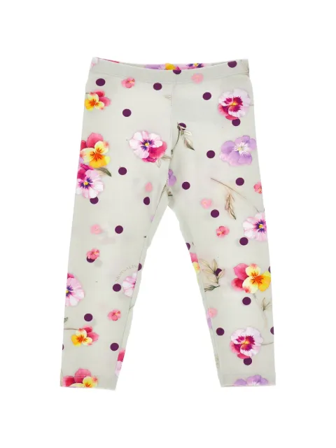 Monnalisa floral-print polka-dot trousers