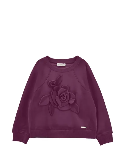 Monnalisa floral-appliqué raglan-sleeve sweatshirt
