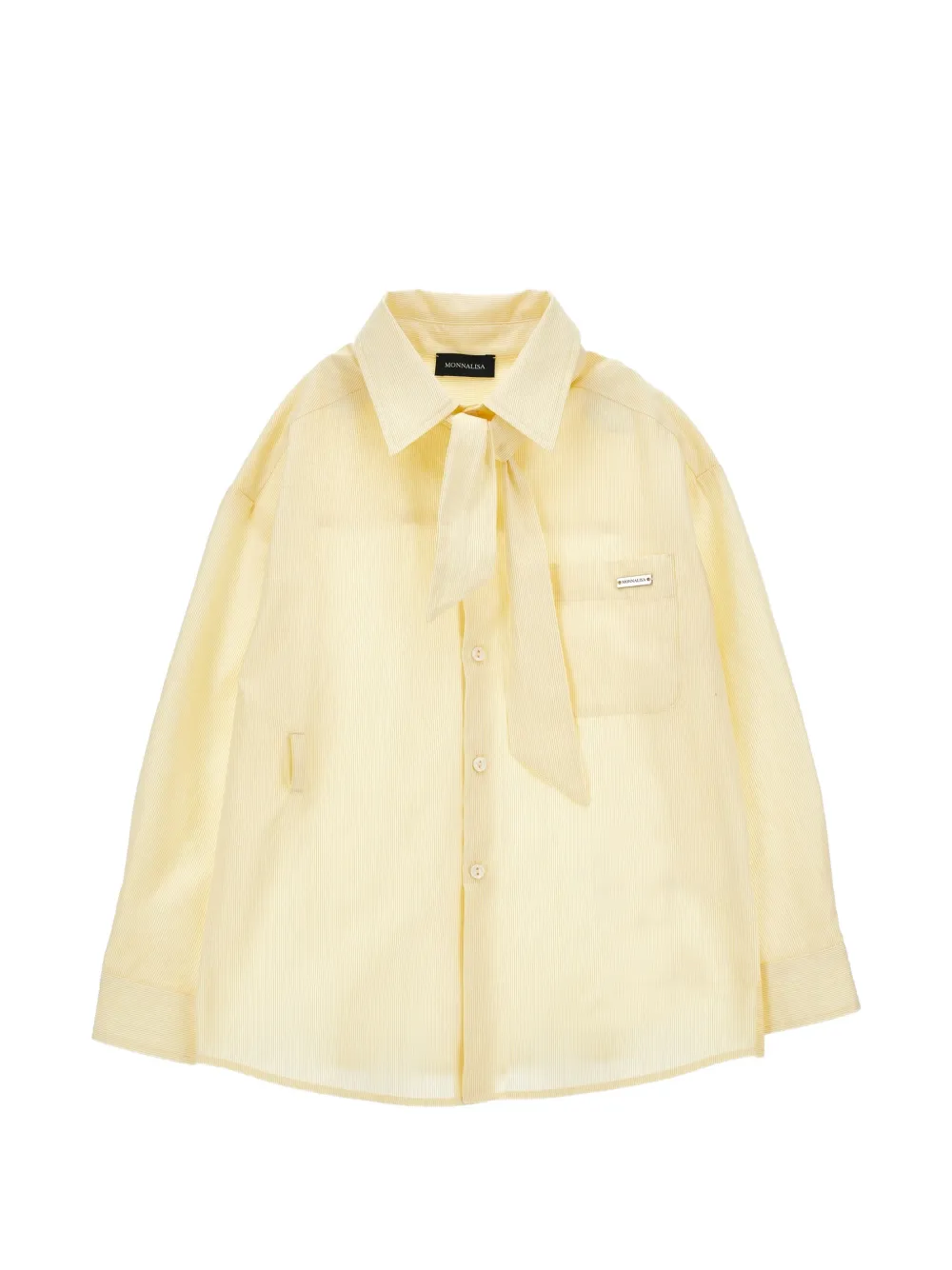 Monnalisa pussy-bow knotted shirt - Giallo