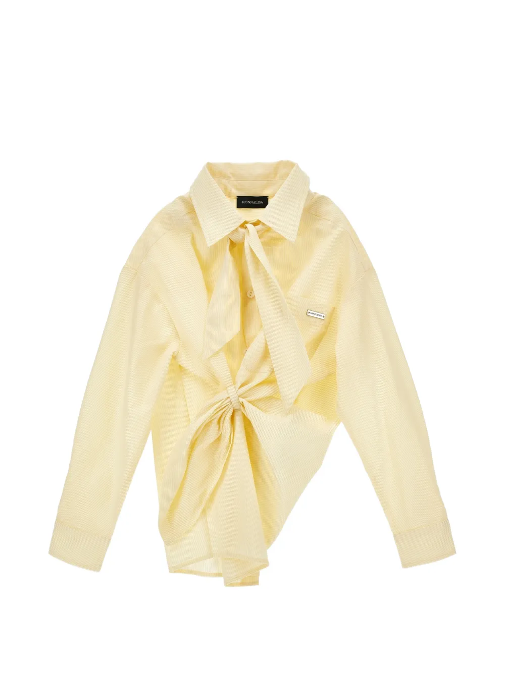 Monnalisa Geknoop shirt met strik Geel