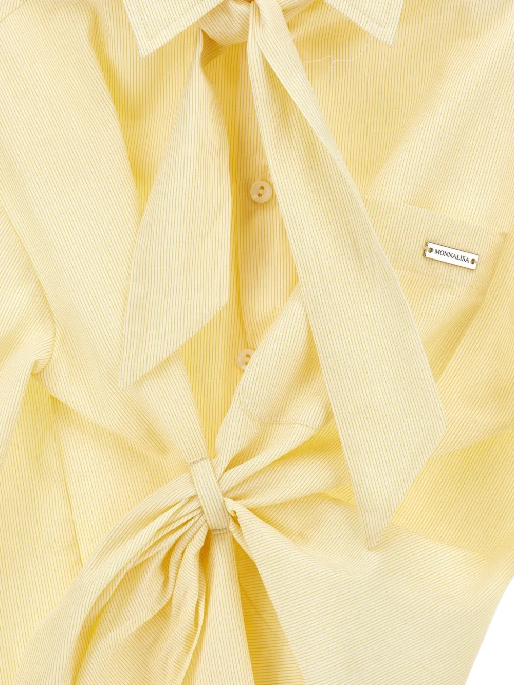 Monnalisa Geknoop shirt met strik Geel