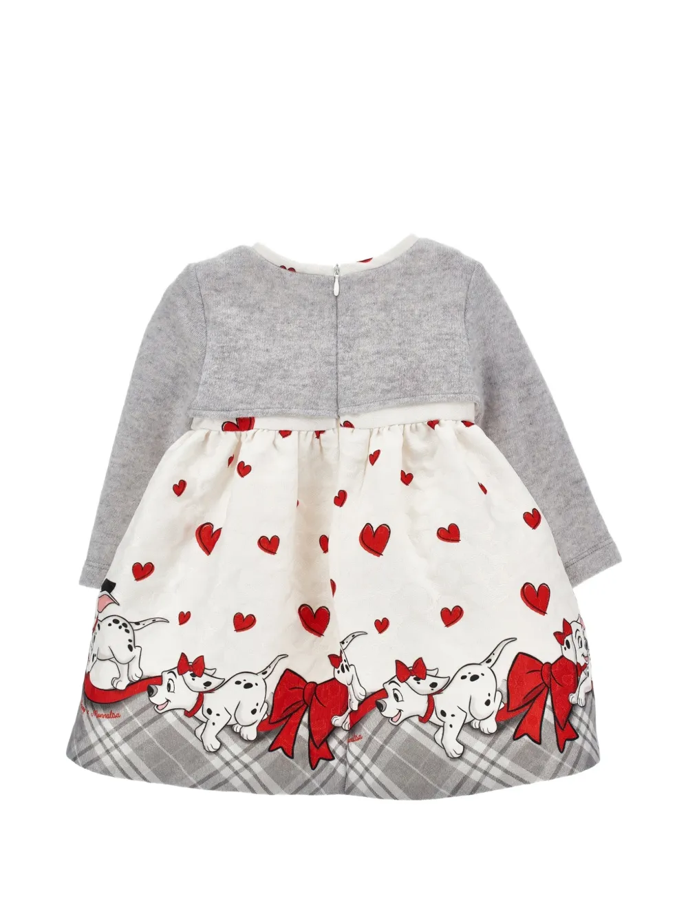 Monnalisa Jurk met dalmatiër patroon en hartprint Beige