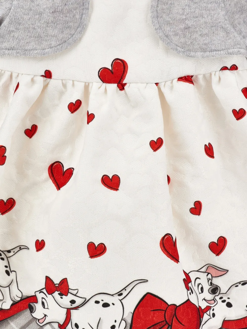 Monnalisa Jurk met dalmatiër patroon en hartprint Beige
