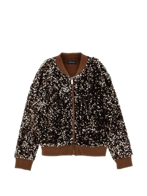 Monnalisa sequin-embellished zip-up jacket