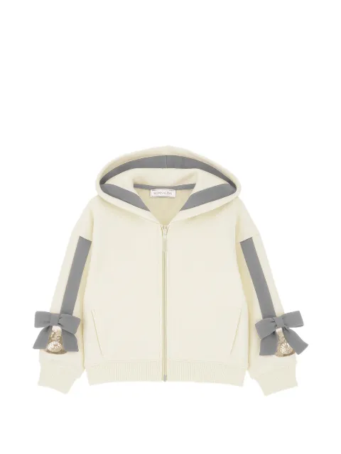 Monnalisa bow-detail zip-up hoodie