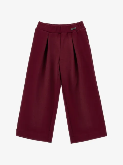 Monnalisa Bundfaltenhose mit Logo-Schild