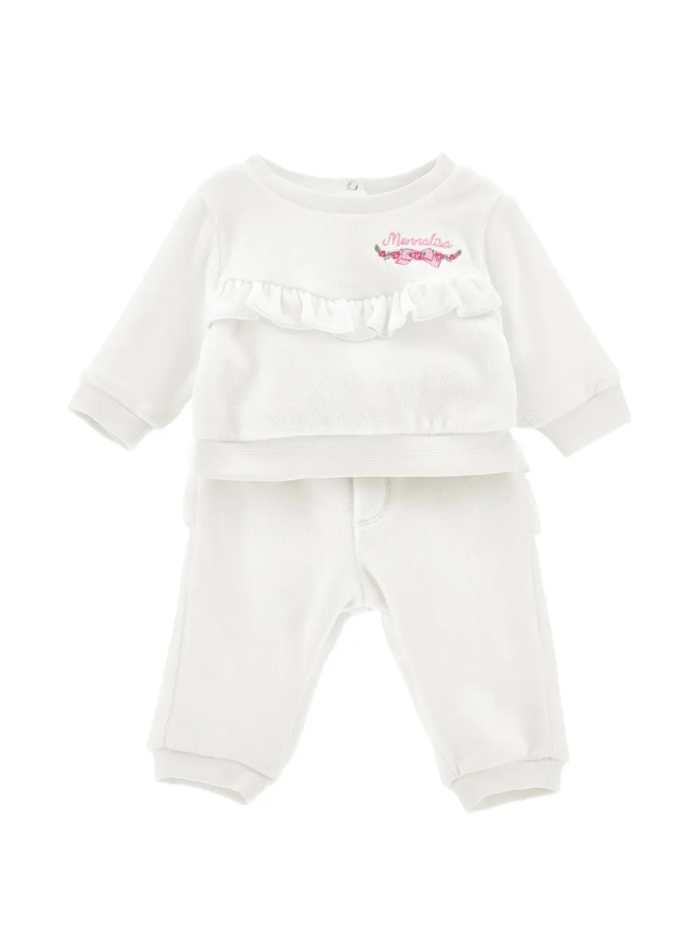 Monnalisa Tuta sportiva con ruches - Bianco