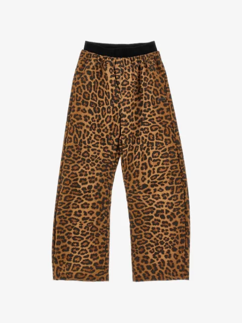 Monnalisa leopard-print elasticated-waist trousers