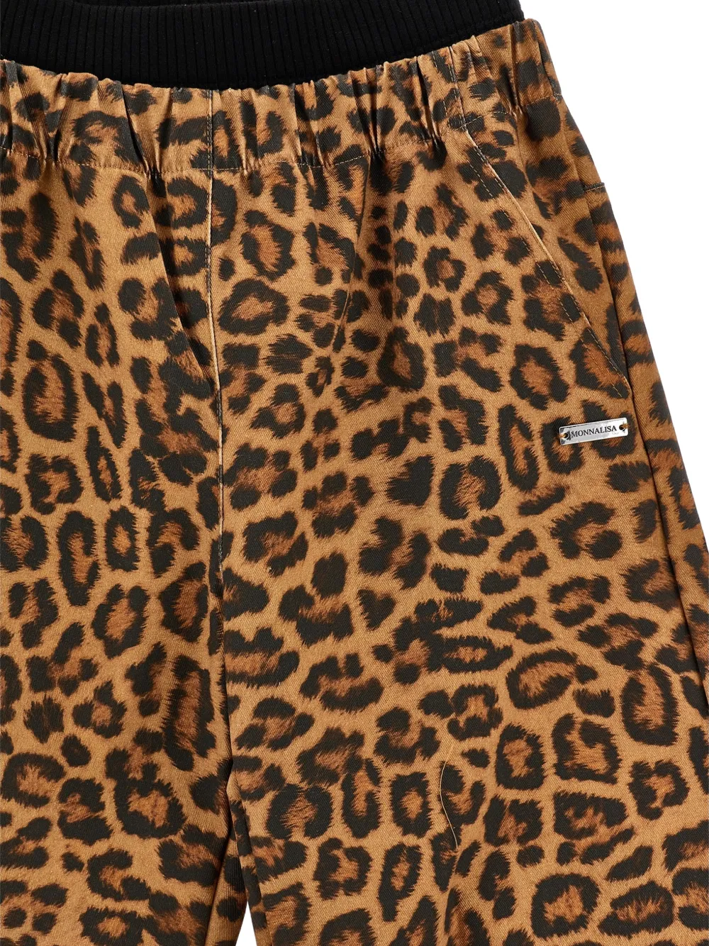 Monnalisa Broek met elastische taille en luipaardprint Bruin