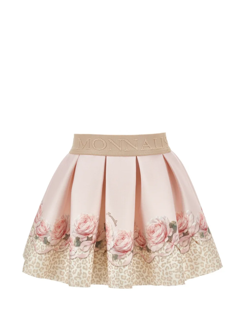 Monnalisa Rok met luipaard- en bloemen-print Roze
