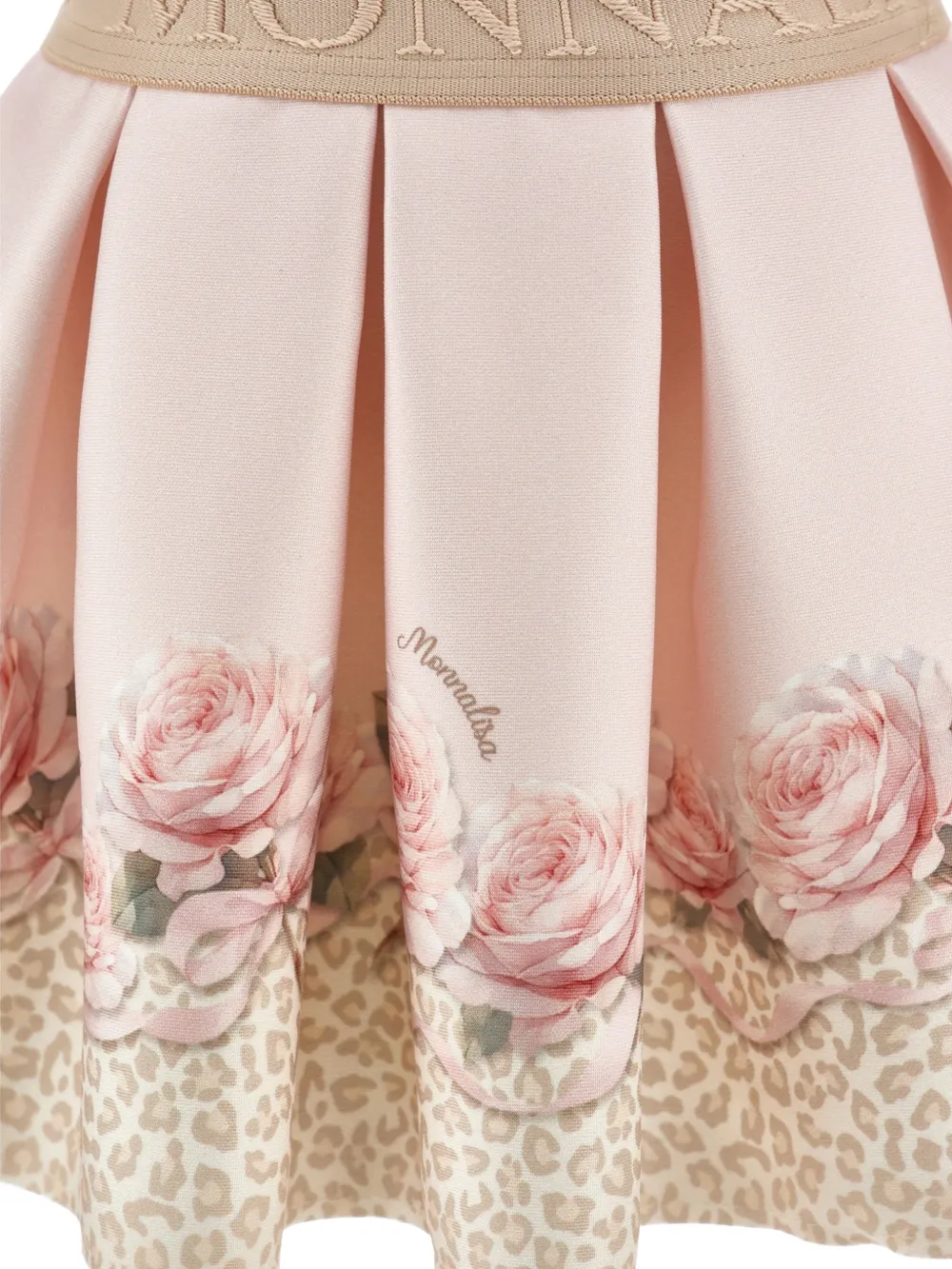 Monnalisa Rok met luipaard- en bloemen-print Roze