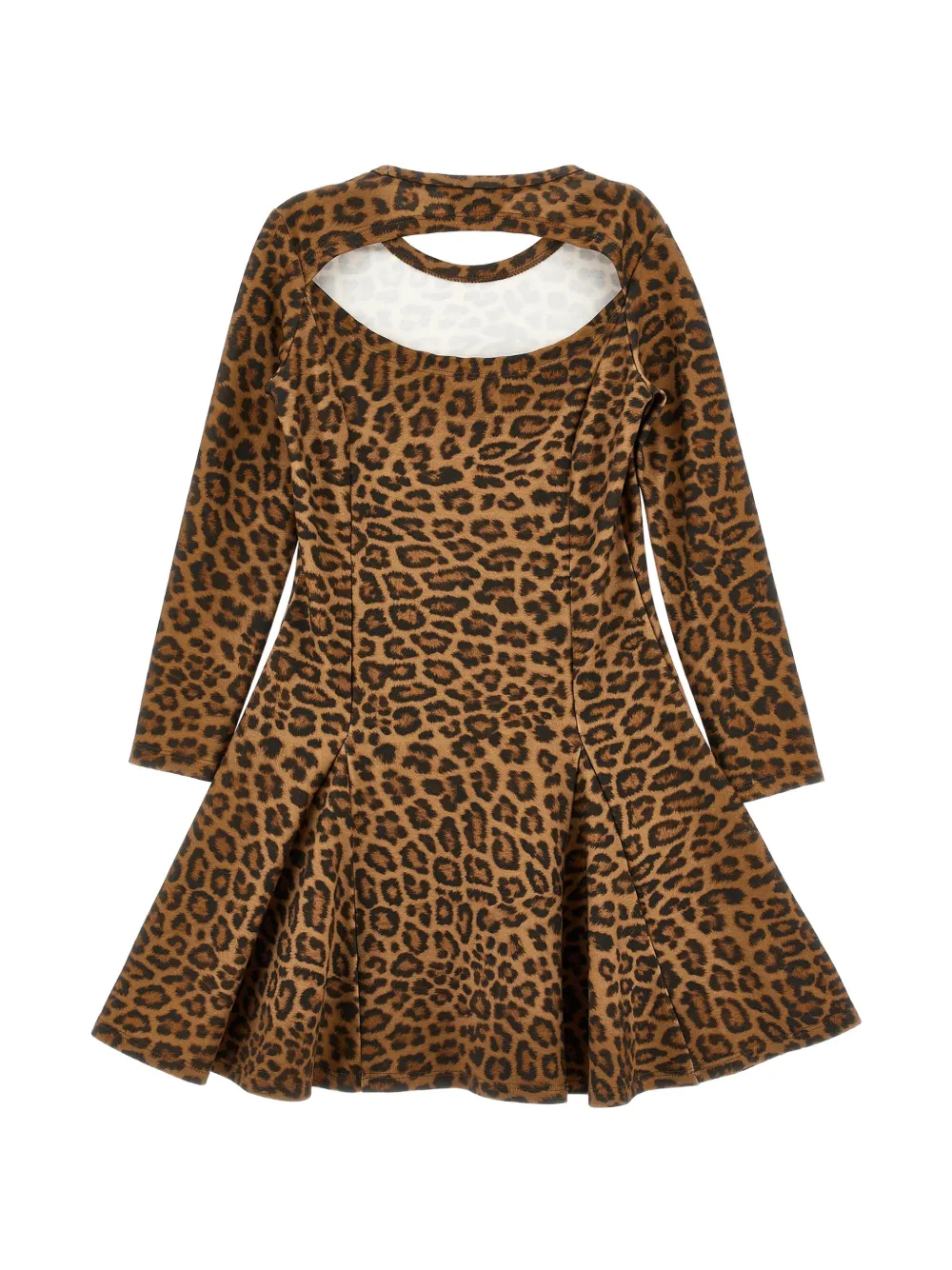 Monnalisa Jurk met luipaardprint en uitgesneden details Bruin