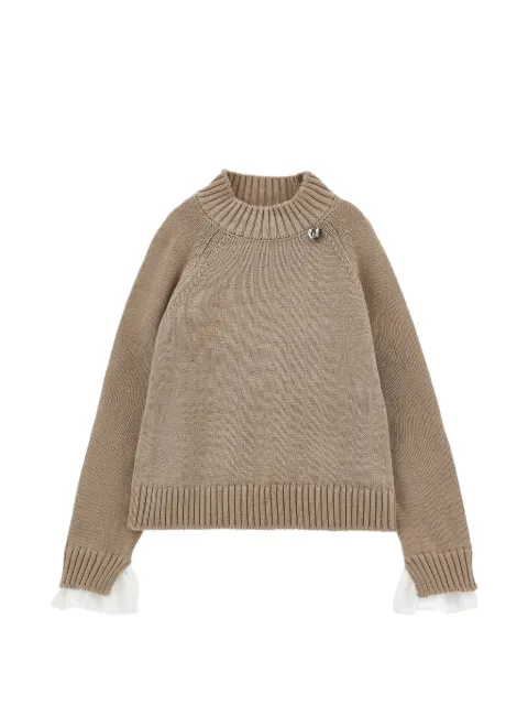 Monnalisa ruffle-cuff raglan-sleeve sweater