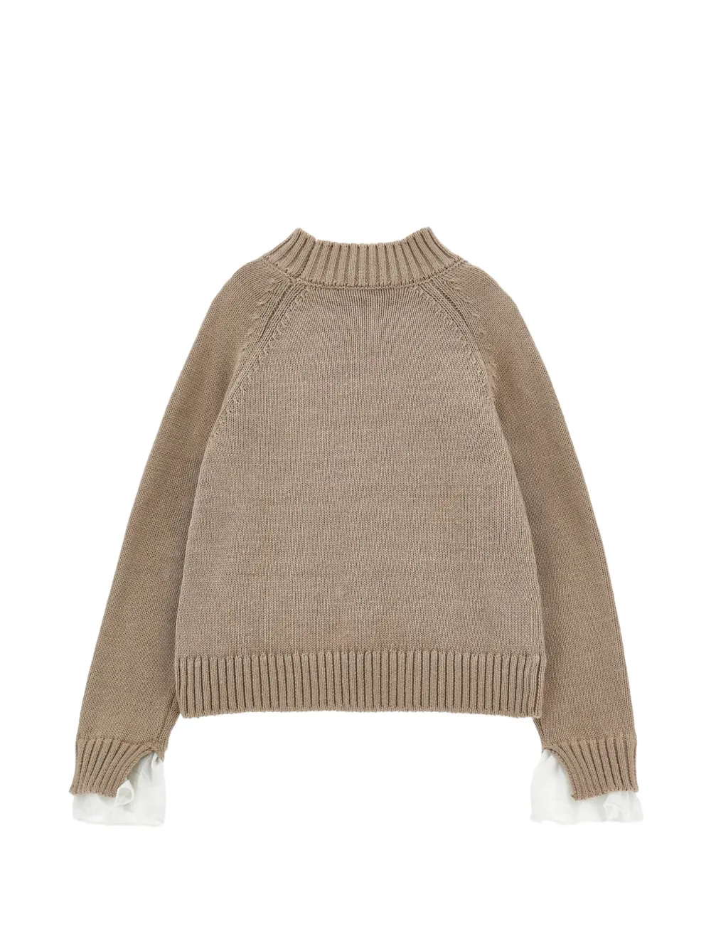Monnalisa Trui met ruches en raglan mouwen Beige