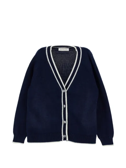 Monnalisa V-neck contrast-trim cardigan