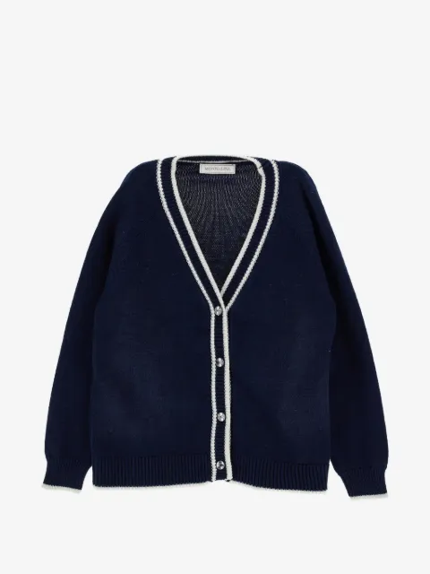 Monnalisa V-neck contrast-trim cardigan