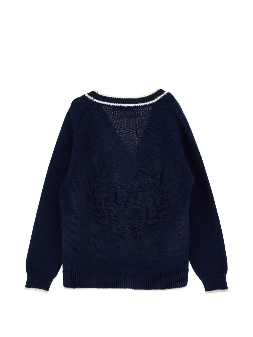 Monnalisa Vest met contrasterende afwerking en V-hals Blauw