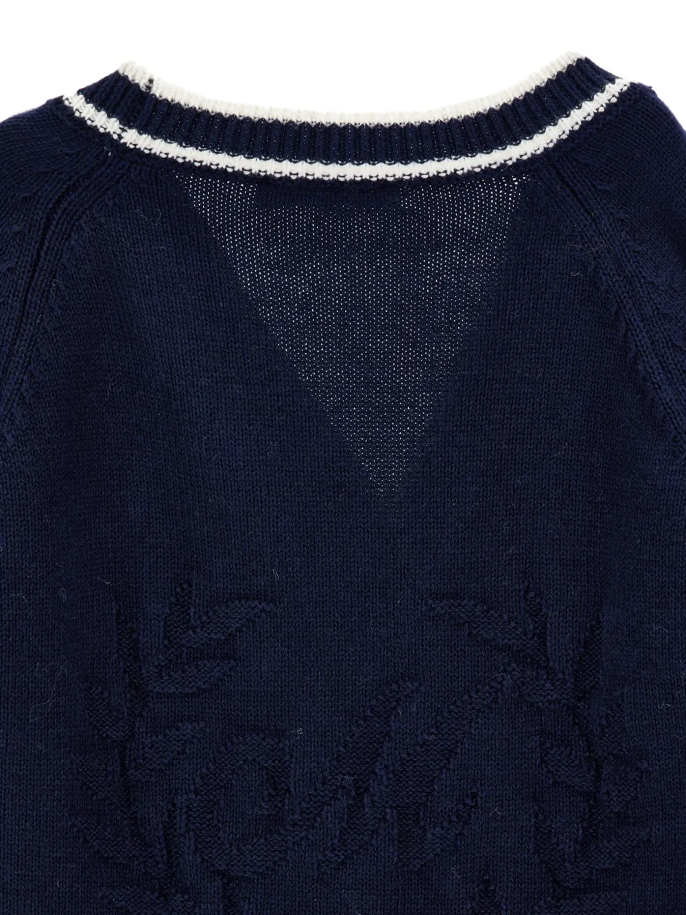 Monnalisa Vest met contrasterende afwerking en V-hals Blauw