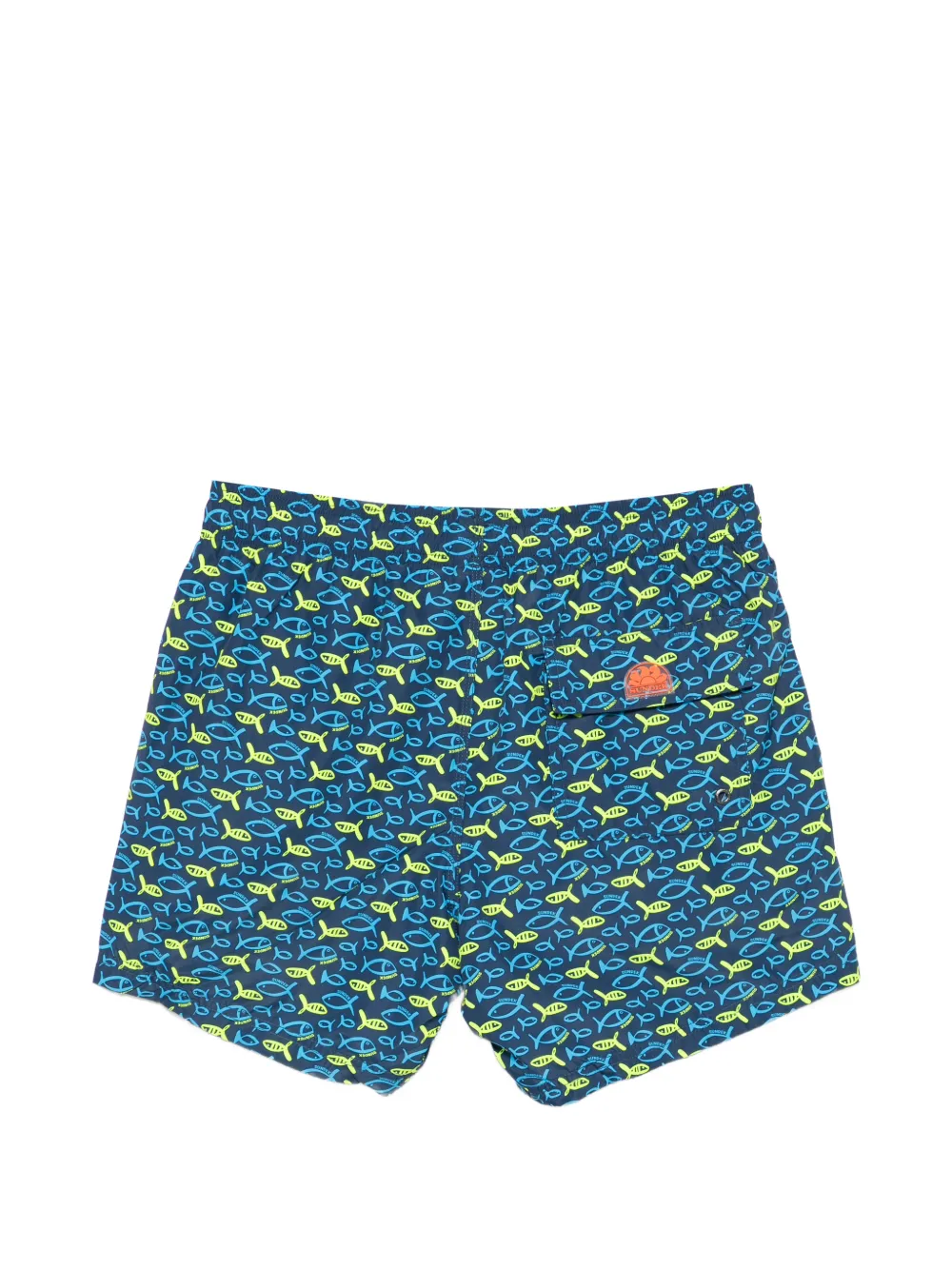 Sundek Zwembroek met vissenprint Blauw
