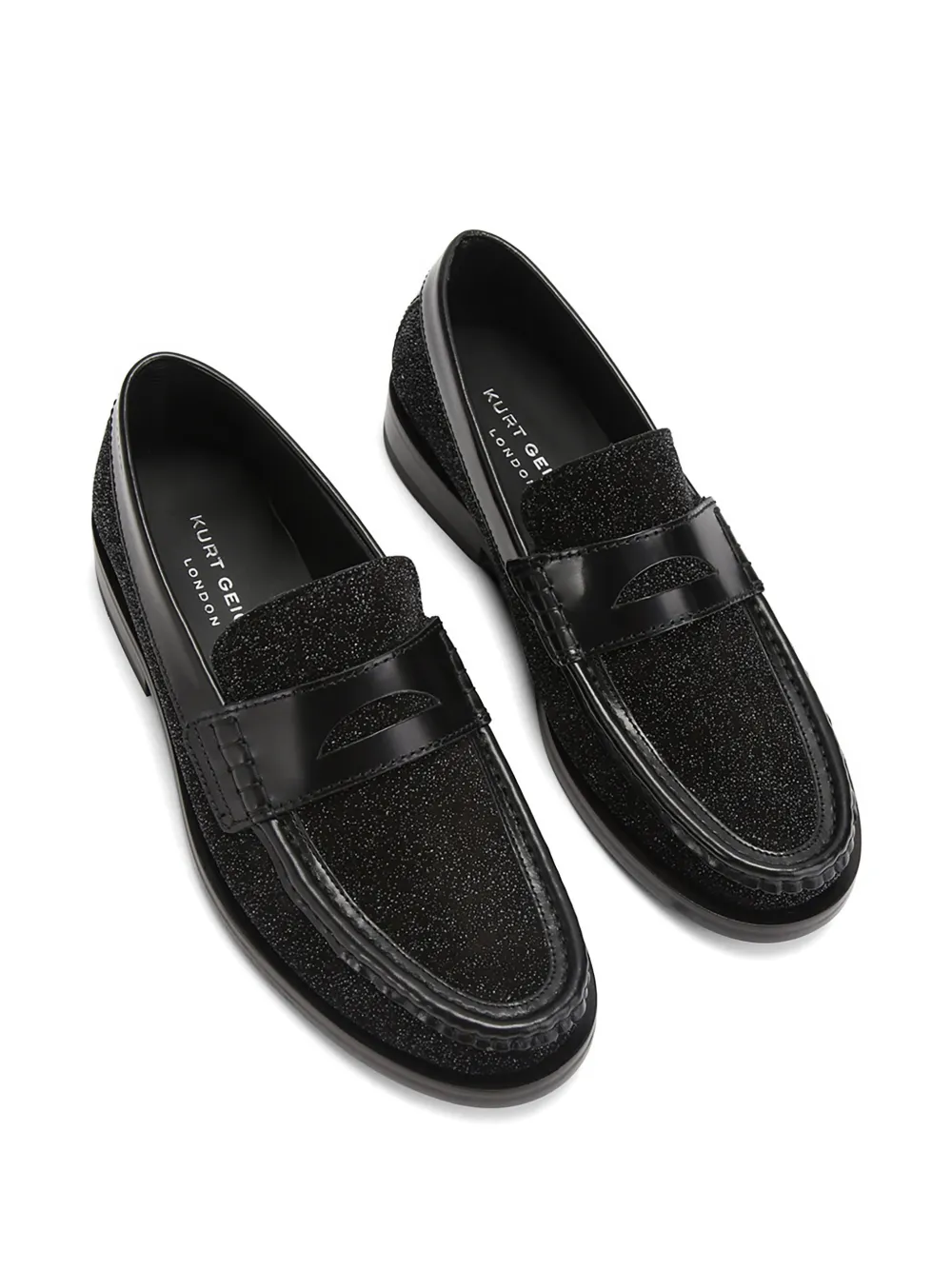 Kurt Geiger London Lombard leren loafers met glitters Zwart