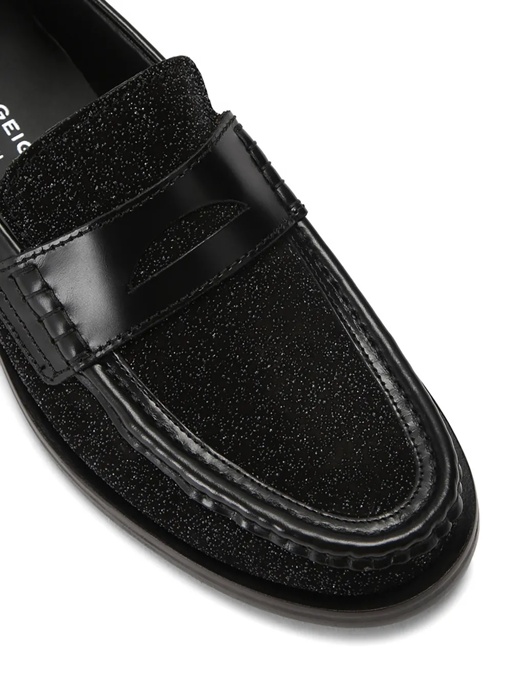 Kurt Geiger London Lombard leren loafers met glitters Zwart