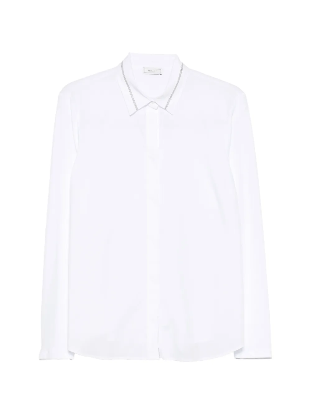 Peserico bead-trim long-sleeve shirt - Bianco