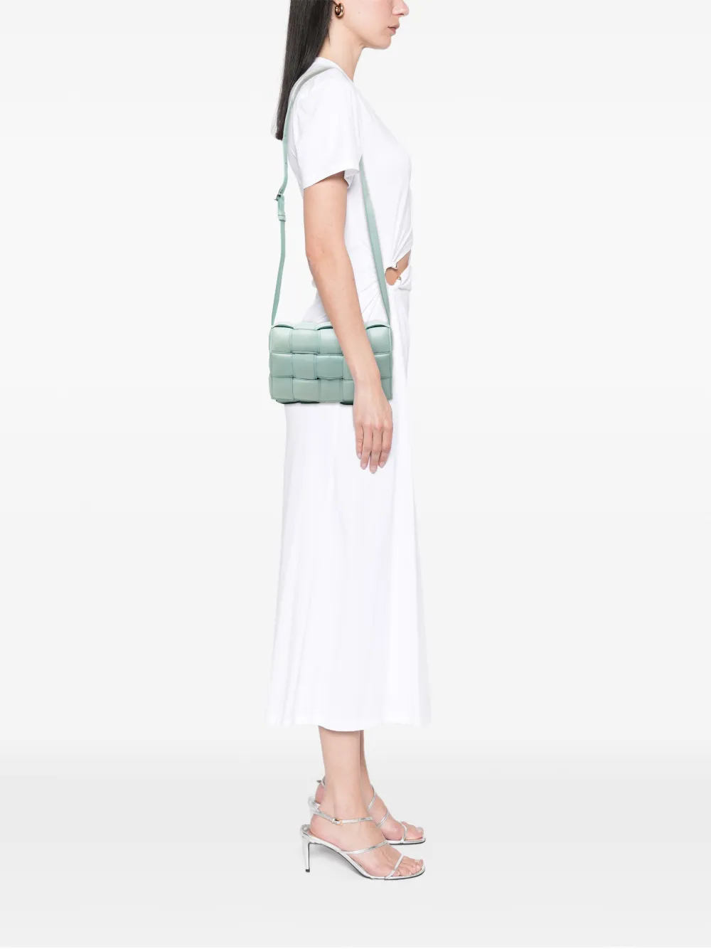  Bottega Veneta Pre-owned Sac à Bandoulière Matelassé Cassette En Cuir Nappa Intrecciato (2012-2026) - Bleu 