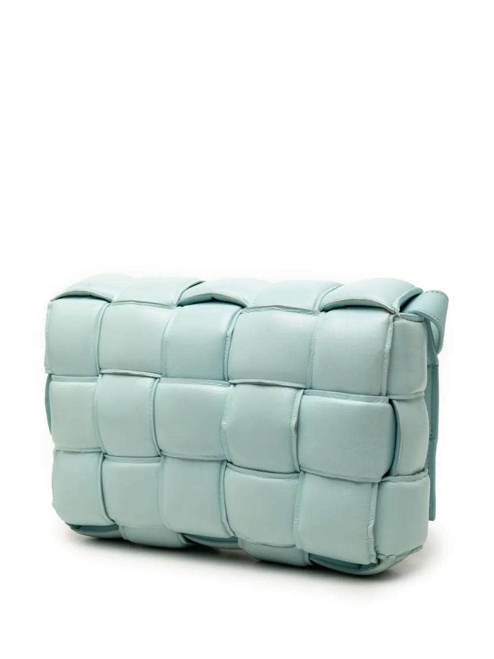  Bottega Veneta Pre-owned Sac à Bandoulière Matelassé Cassette En Cuir Nappa Intrecciato (2012-2026) - Bleu 