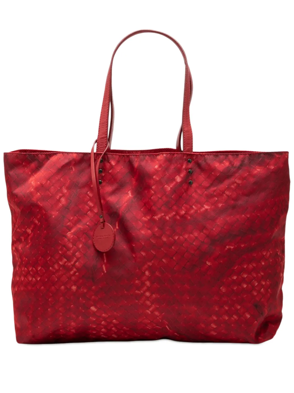Bottega Veneta Pre-Owned 2012-2026 Nylon Intrecciolusion tote bag - Red
