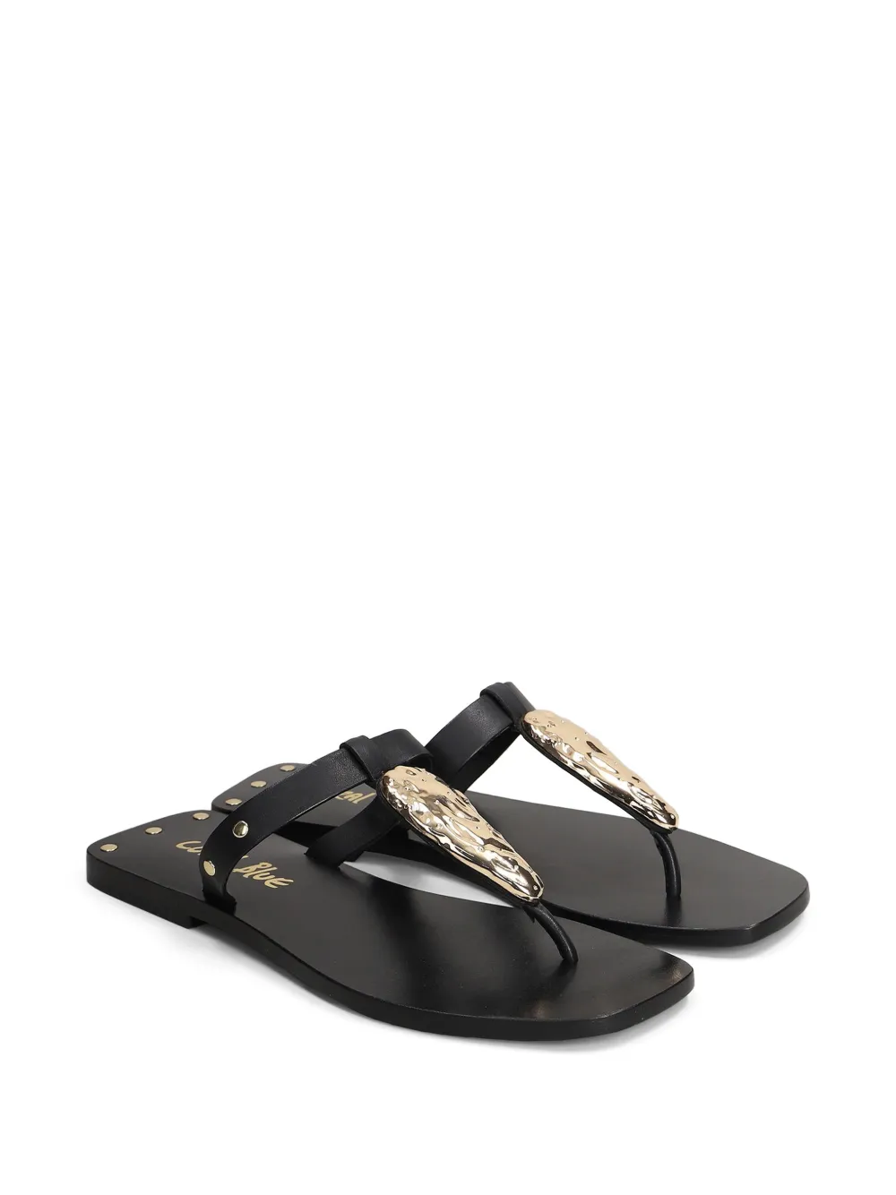  Coral Blue Sandalias Con Apliques - Negro 
