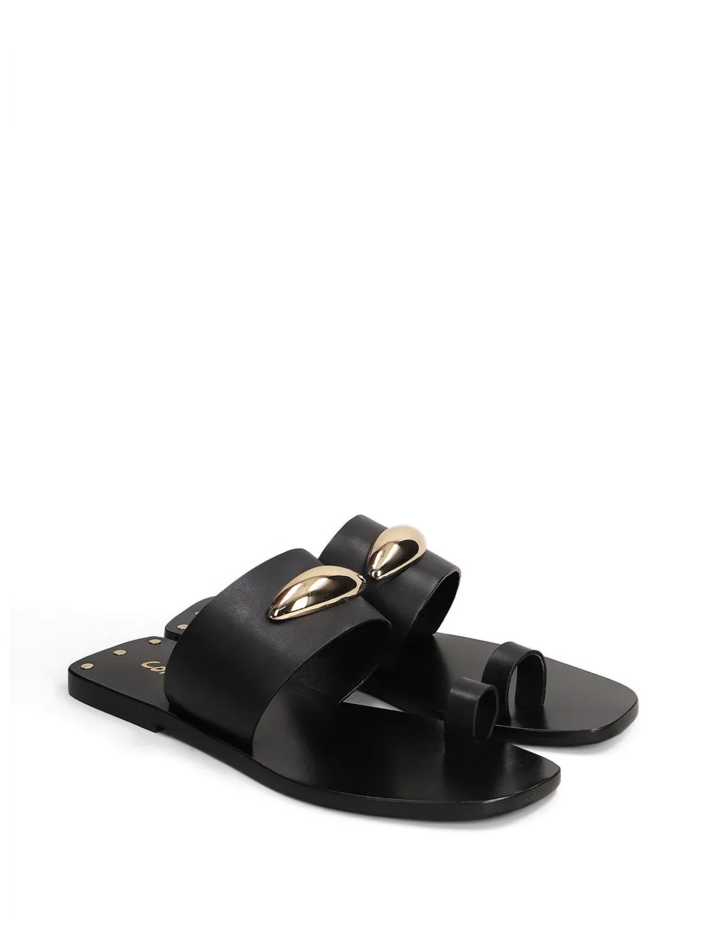 CORAL BLUE Verfraaide sandalen met teenlus Zwart