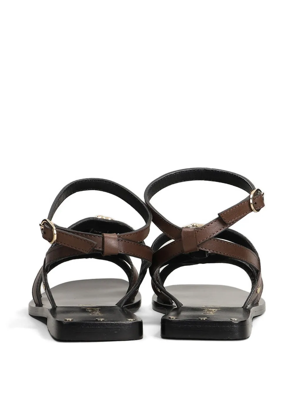 CORAL BLUE Sandalen met gespsluiting en verfraaiing Bruin