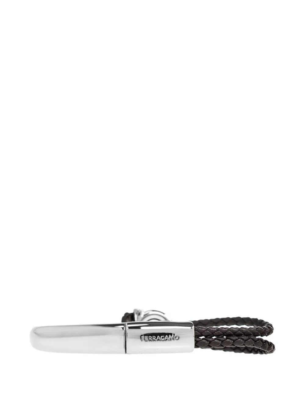 Ferragamo Gancini braided-leather bracelet - Argento